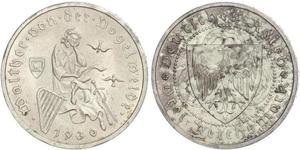 3 Reichsmark Repubblica di Weimar (1918-1933) Argento 