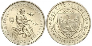 3 Reichsmark Repubblica di Weimar (1918-1933) Argento 