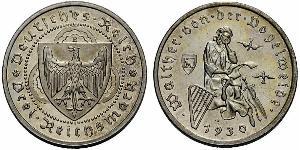 3 Reichsmark Repubblica di Weimar (1918-1933) Argento 