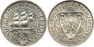 3 Reichsmark Repubblica di Weimar (1918-1933) Argento 