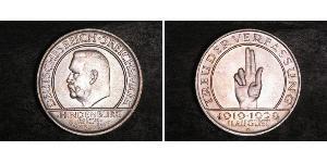 3 Reichsmark Repubblica di Weimar (1918-1933) Argento Paul von Hindenburg