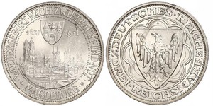 3 Reichsmark Repubblica di Weimar (1918-1933) Argento 