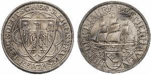 3 Reichsmark Repubblica di Weimar (1918-1933) Argento 