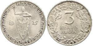 3 Reichsmark Repubblica di Weimar (1918-1933) Argento 