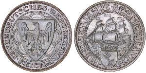 3 Reichsmark Repubblica di Weimar (1918-1933) Argento 