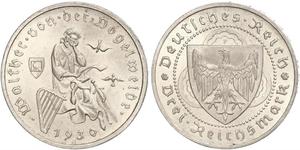 3 Reichsmark Repubblica di Weimar (1918-1933) Argento 