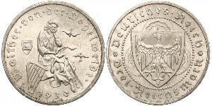 3 Reichsmark Repubblica di Weimar (1918-1933) Argento 