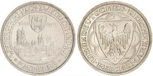 3 Reichsmark Repubblica di Weimar (1918-1933) Argento 