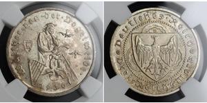 3 Reichsmark Repubblica di Weimar (1918-1933) Argento 