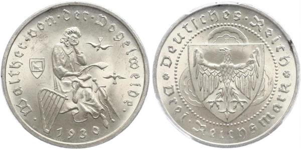 3 Reichsmark Repubblica di Weimar (1918-1933) Argento 