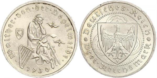 3 Reichsmark Repubblica di Weimar (1918-1933) Argento 