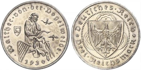 3 Reichsmark Repubblica di Weimar (1918-1933) Argento 