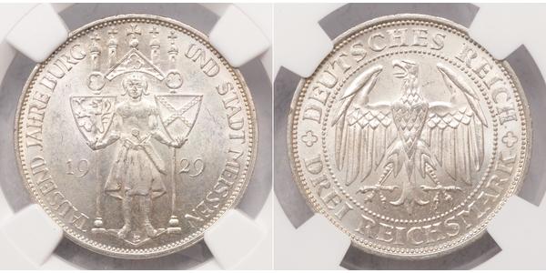 3 Reichsmark Repubblica di Weimar (1918-1933) Argento 