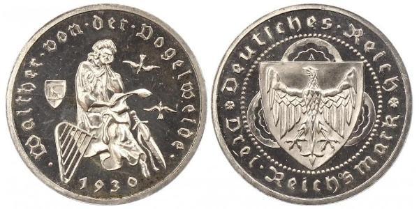 3 Reichsmark Repubblica di Weimar (1918-1933) Argento 