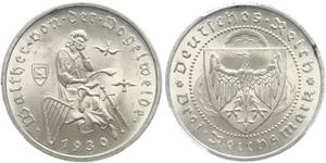 3 Reichsmark República de Weimar (1918-1933) Plata 