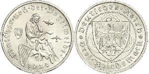 3 Reichsmark República de Weimar (1918-1933) Plata 