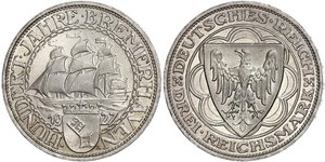 3 Reichsmark República de Weimar (1918-1933) Plata 