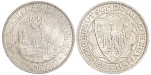 3 Reichsmark República de Weimar (1918-1933) Plata 