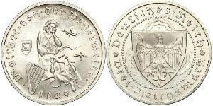 3 Reichsmark República de Weimar (1918-1933) Plata 