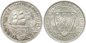 3 Reichsmark República de Weimar (1918-1933) Plata 