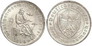 3 Reichsmark República de Weimar (1918-1933) Plata 