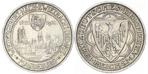 3 Reichsmark República de Weimar (1918-1933) Plata 