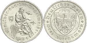 3 Reichsmark República de Weimar (1918-1933) Plata 