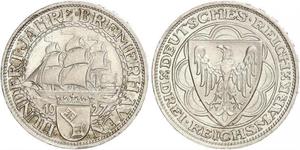 3 Reichsmark República de Weimar (1918-1933) Plata 