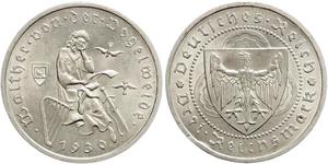 3 Reichsmark República de Weimar (1918-1933) Plata 