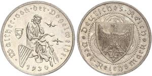 3 Reichsmark República de Weimar (1918-1933) Plata 