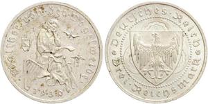 3 Reichsmark República de Weimar (1918-1933) Plata 