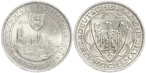 3 Reichsmark República de Weimar (1918-1933) Plata 