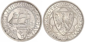 3 Reichsmark República de Weimar (1918-1933) Plata 