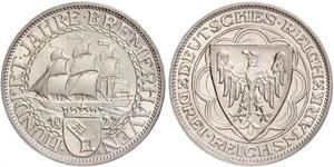 3 Reichsmark República de Weimar (1918-1933) Plata 