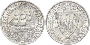 3 Reichsmark República de Weimar (1918-1933) Plata 