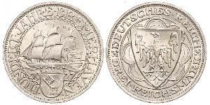 3 Reichsmark República de Weimar (1918-1933) Plata 