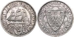 3 Reichsmark República de Weimar (1918-1933) Plata 