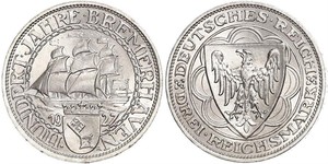 3 Reichsmark República de Weimar (1918-1933) Plata 