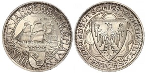 3 Reichsmark República de Weimar (1918-1933) Plata 