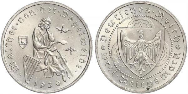 3 Reichsmark República de Weimar (1918-1933) Plata 