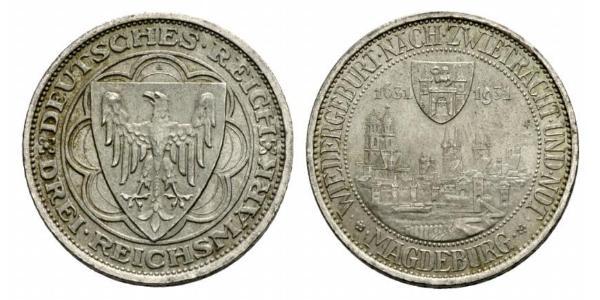 3 Reichsmark República de Weimar (1918-1933) Plata 