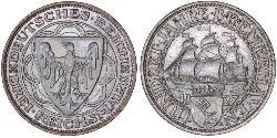 3 Reichsmark Weimarer Republik (1918-1933) Silber 