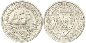 3 Reichsmark Weimarer Republik (1918-1933) Silber 