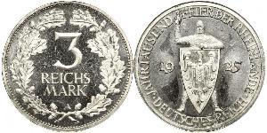 3 Reichsmark Weimarer Republik (1918-1933) Silber 