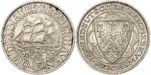 3 Reichsmark Weimarer Republik (1918-1933) Silber 