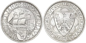 3 Reichsmark Weimarer Republik (1918-1933) Silber 