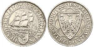 3 Reichsmark Weimarer Republik (1918-1933) Silber 