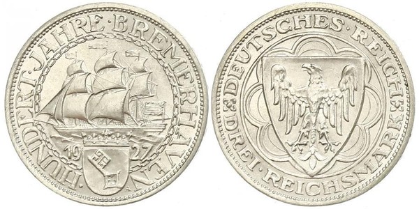 3 Reichsmark Weimar Republic (1918-1933) Silver 