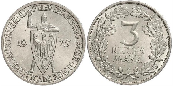 3 Reichsmark Weimar Republic (1918-1933) Silver 