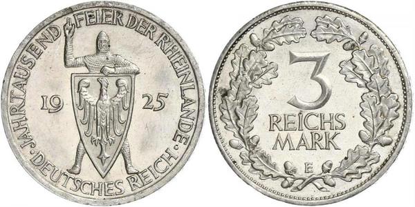 3 Reichsmark Weimar Republic (1918-1933) Silver 